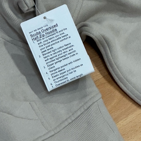 Brand New Lululemon Scuba Oversized Half-Zip Hoodie in Mojave Tan - Picture 2 of 9